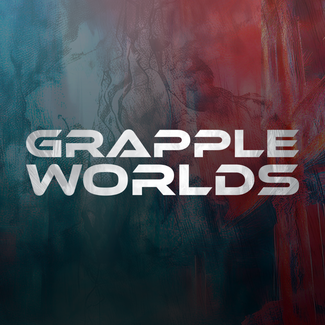 Abstract art with 'GRAPPLE WORLDS' text overlay