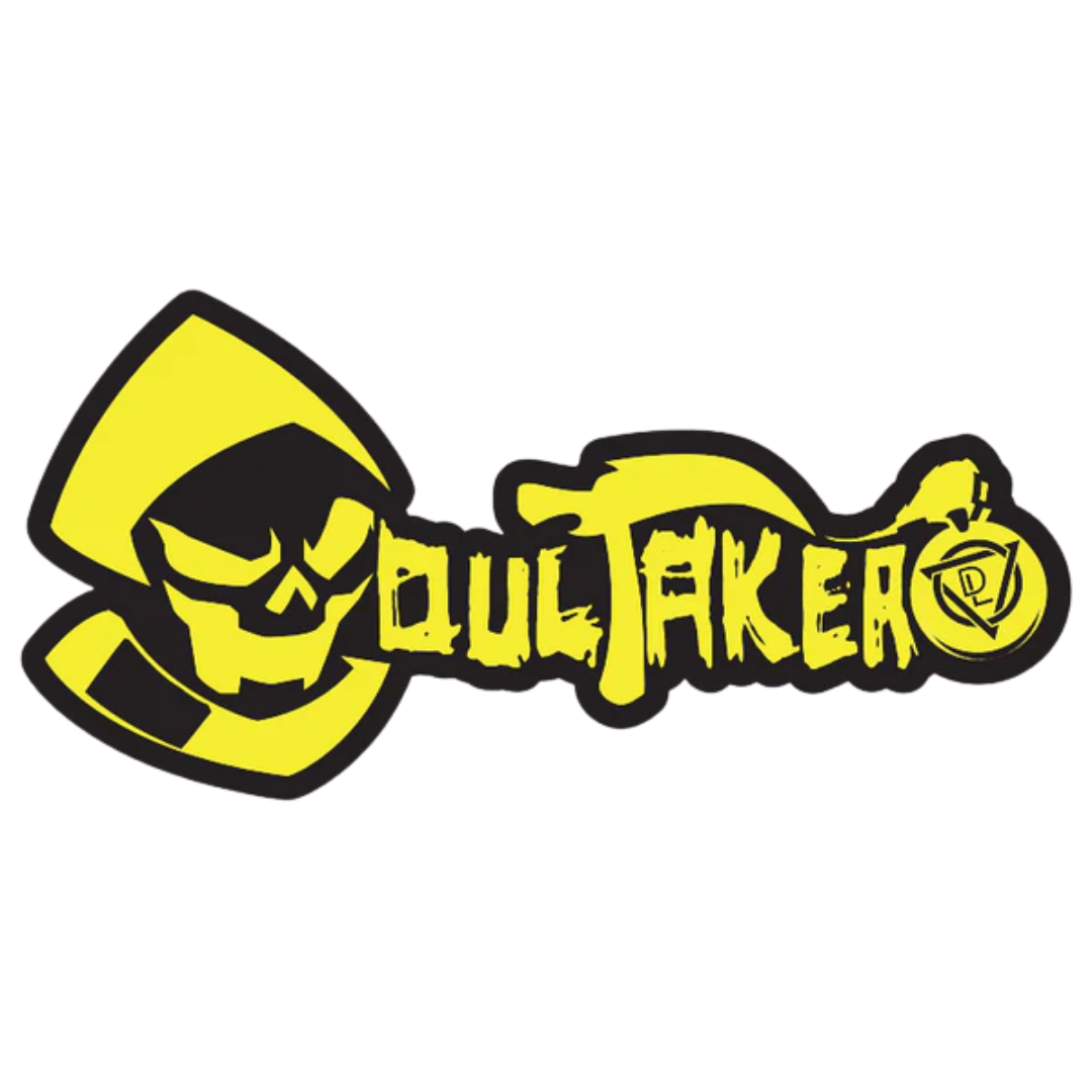 Logo of Soul Taker with a stylized character on a white background